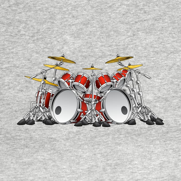 10 Piece Drum Set Cartoon by hobrath